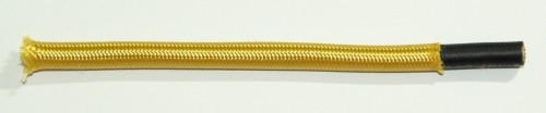Textilumflochtene Gummischlauchltg. 2x0,75 gold
