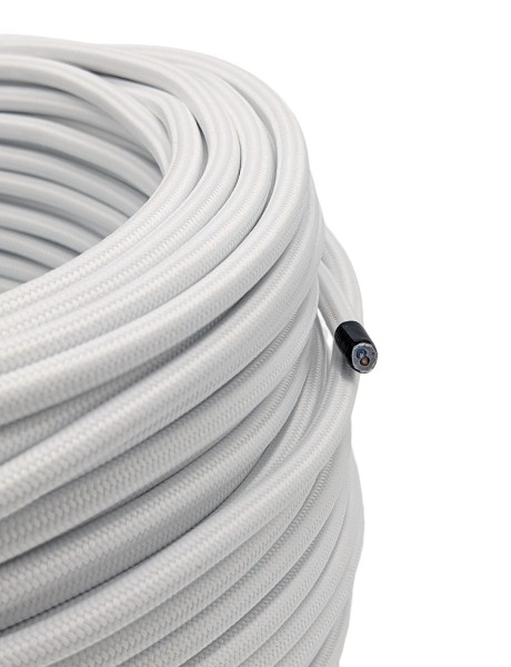 Textilkabel PVC-Schlauchleitung 2x0,50 weiß